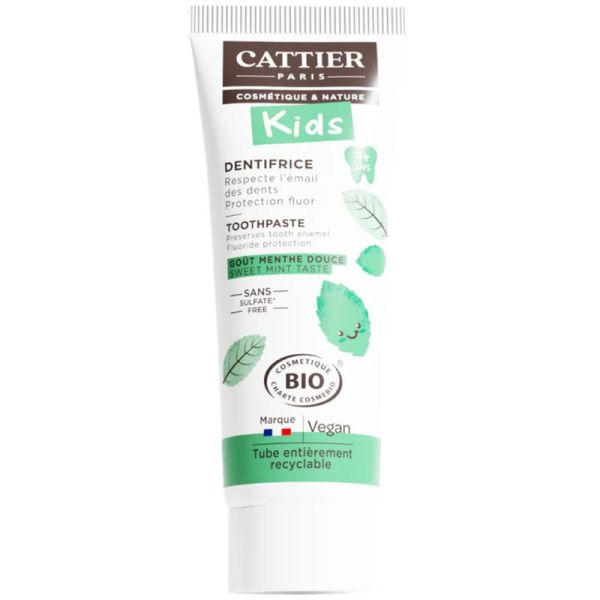 Cattier Dentifrice 7 Ans Et Plus Menthe Douce Bio 50ml – Protection et fraîcheur