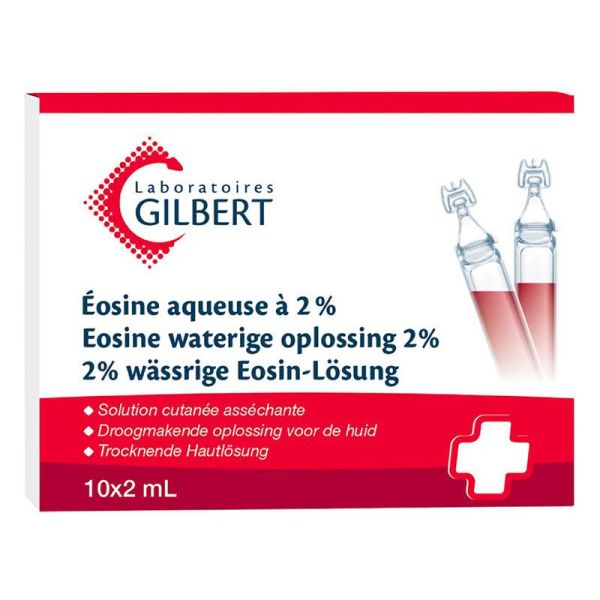 Gilbert Eosine Aqueuse 2 % - Solution pour Application Locale - 10 récipients unidose de 2ml