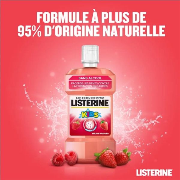 Listerine Kids Bain de Bouche Fruits Rouges 500ml – Protection carie