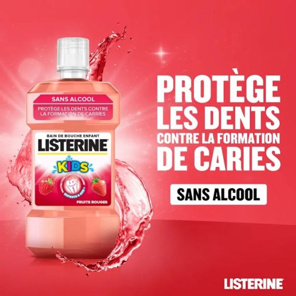 Listerine Kids Bain de Bouche Fruits Rouges 500ml – Protection carie