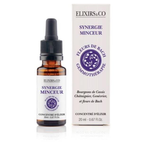 Elixirs & Co Synergie Bio Minceur Bourgeons & Fleurs de Bach 20ml – Drainage et volonté