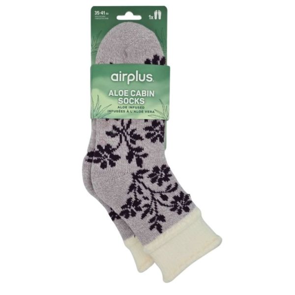 AirPlus Aloe Cabin Chaussettes Hydratantes Femme Fleurs Violet - Pointure 35-41  - Confort et douceur