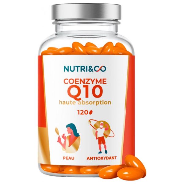 Nutri&Co Coenzyme Q10 Haute Absorption - 120 Gélules - Antioxydant cellulaire et énergie