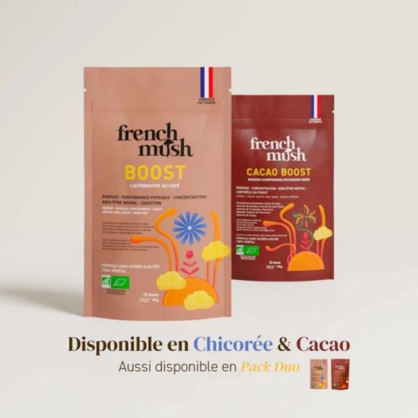 French Mush Chicory Boost 60 doses - Boisson bio aux champignons pour énergie stable et digestion