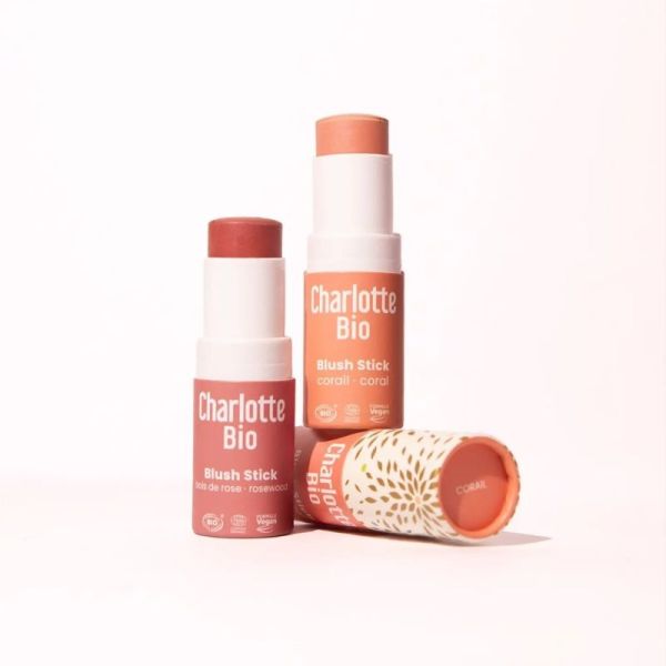 Charlotte Bio Blush Stick Bois de rose - Pigmentation intense et effet bonne mine bio