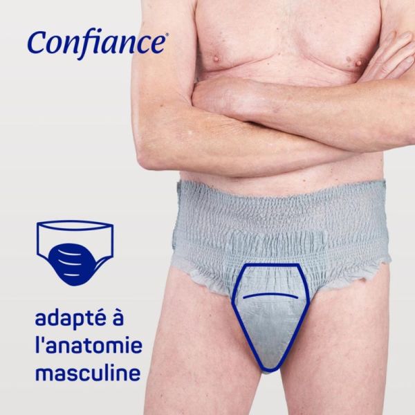 Confiance Men Pants 5 Gouttes Taille L - 7 protections - Slip absorbant masculin discret