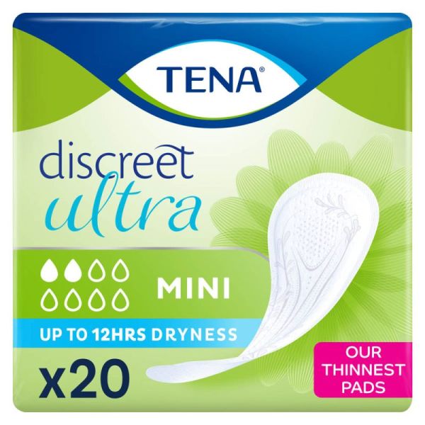 TENA Discreet Mini Féminin - Boîte de 20 - Protection Discrète Fuites Urinaires