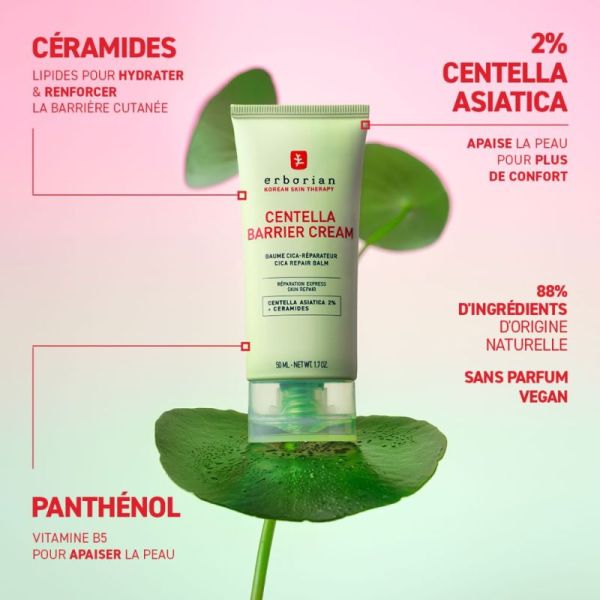 Erborian Centella Barrier Cream Crème Visage Protectrice Tous Types de Peaux - 50ml