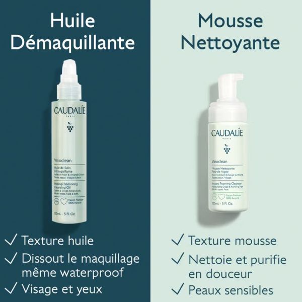 Caudalie Vinoclean Mousse Nettoyante Fleur De Vigne 50ml – Éclat et pureté