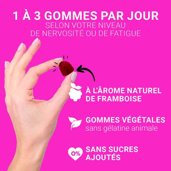 Mag2 Gommes Framboise - 45 gommes - Réduit nervosité et fatigue