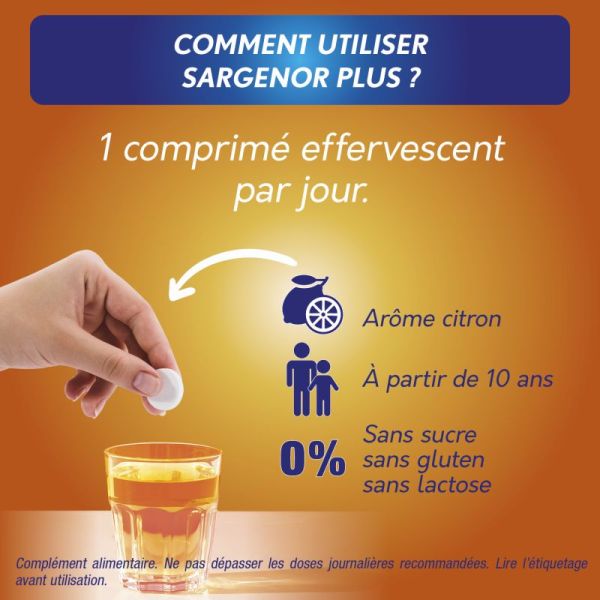 Sargenor à la Vitamine C - 14 comprimés effervescents - Stimulation de l’organisme en cas de fatigue