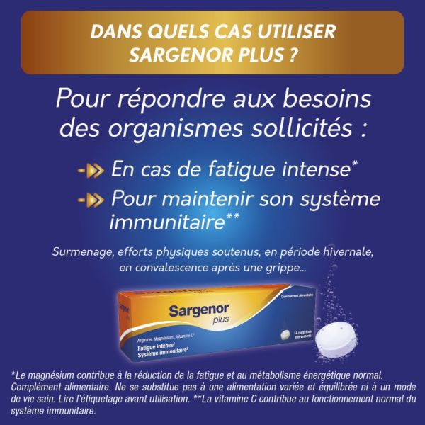 Sargenor à la Vitamine C - 14 comprimés effervescents - Stimulation de l’organisme en cas de fatigue