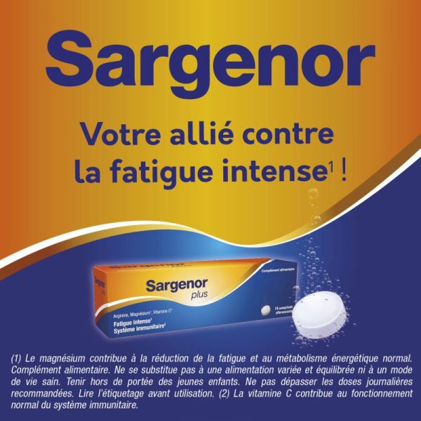 Sargenor à la Vitamine C - 14 comprimés effervescents - Stimulation de l’organisme en cas de fatigue