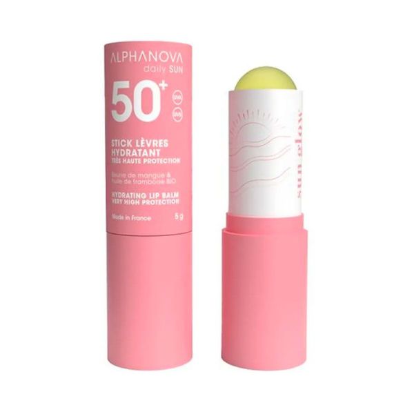 Alphanova Daily Sun Stick Lèvres Hydratant Très Haute Protection SPF50 - Apaise les Lèvres - 5g