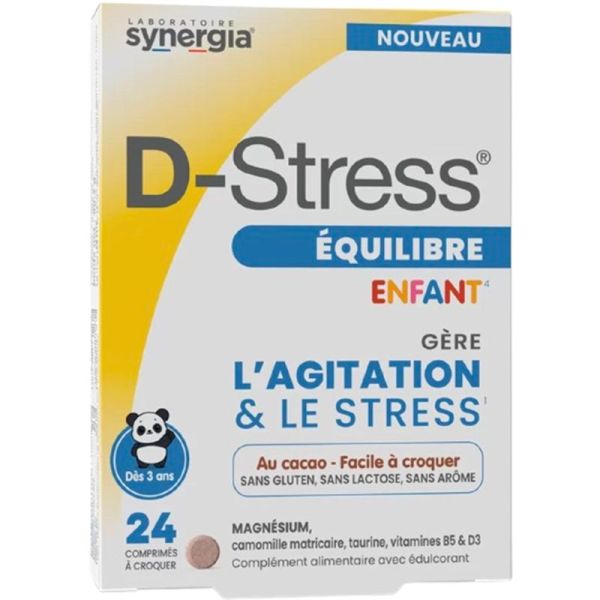 Synergia D-Stress Équilibre Enfant 24 comprimés à croquer – Calme et sérénité