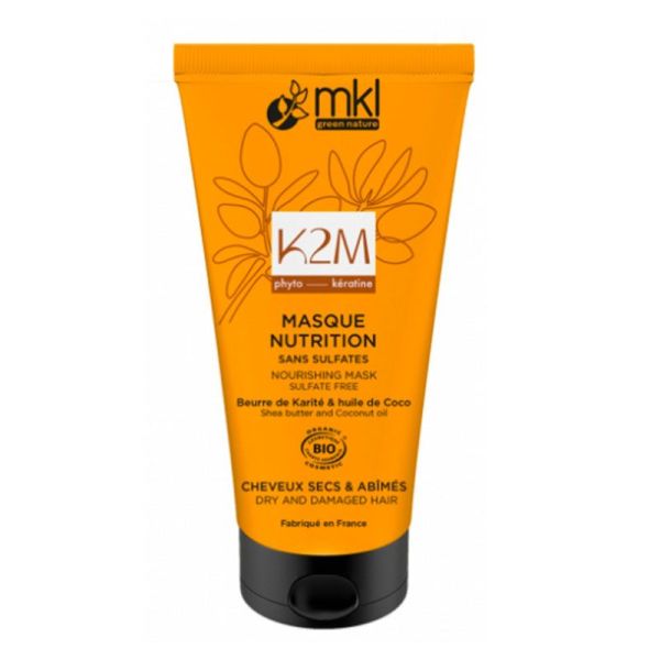 MKL Green Nature K2M Masque Nutrition - Répare les Cheveux Secs et Abîmés - 150 ml