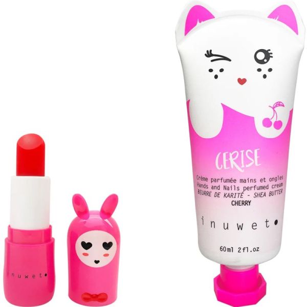 Inuwet Coffret Wiz Baume à Lèvres et Crème Mains Cerise - Hydratation gourmande et douceur absolue