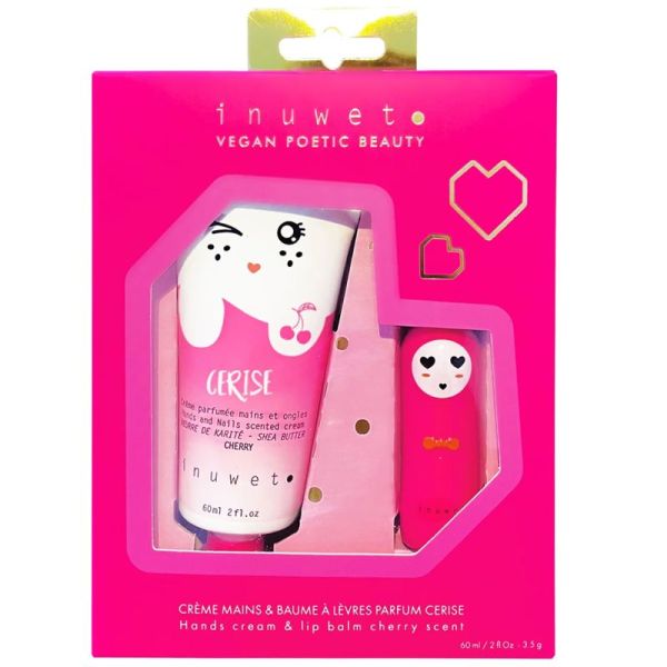 Inuwet Coffret Wiz Baume à Lèvres et Crème Mains Cerise - Hydratation gourmande et douceur absolue