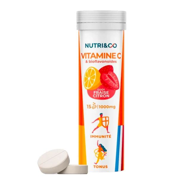 Nutri&Co Vitamine C 1000 mg - 15 comprimés - Énergie, immunité et protection cellulaire