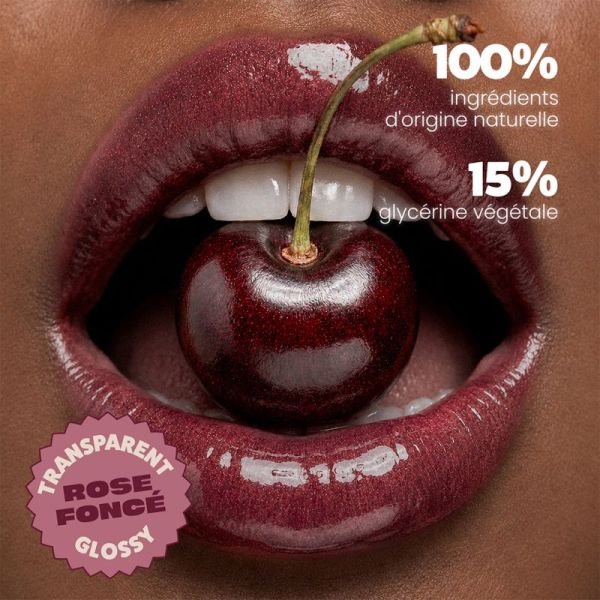Paalm Baume à Lèvres Hydrakiss Sugar Cherry 15 ml – Baume à lèvres peptides, HA et phyto-plumper rose foncé glossy