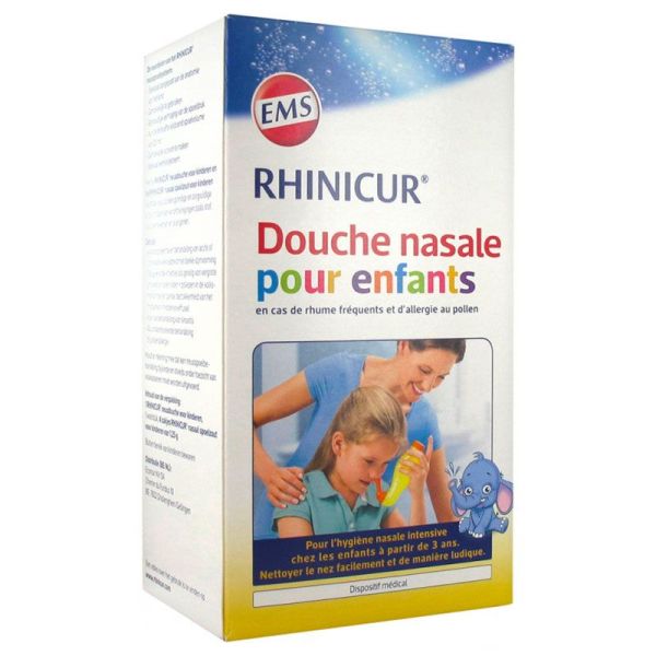 EMS Rhinicur Douche Nasale + Sel de Rinçage Nasal 4 sachets - Enfants - Congestions Nasale