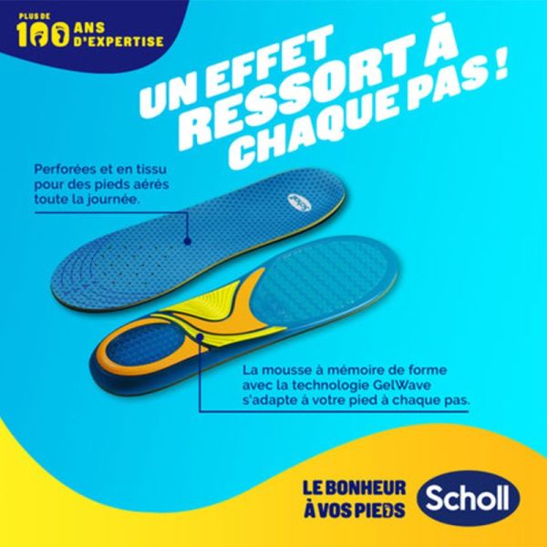 Scholl Semelles GelActiv Décontractées Taille 35,5-40,5 1 Paire – Confort pieds actifs
