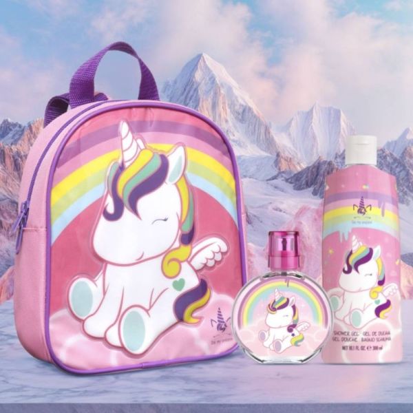 Air-Val Sac à dos Licorne Gel douche 300 ml et Eau de toilette 50 ml - Hygiène et parfum doux