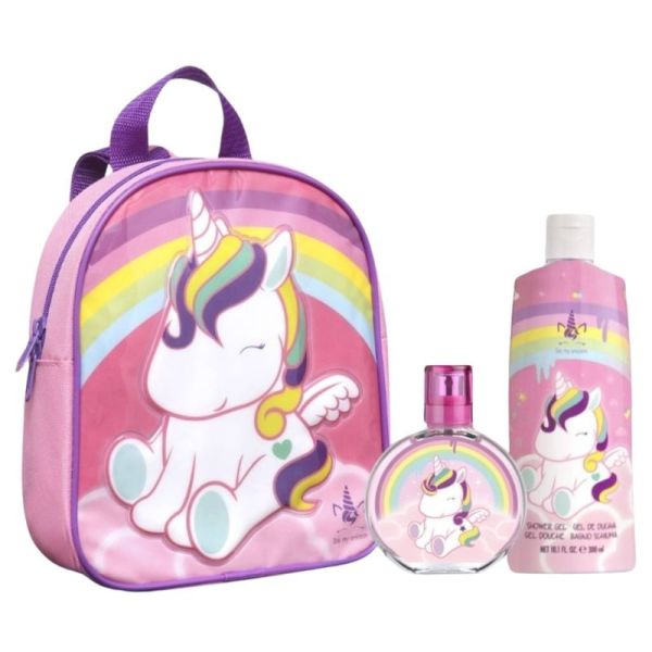 Air-Val Sac à dos Licorne Gel douche 300 ml et Eau de toilette 50 ml - Hygiène et parfum doux