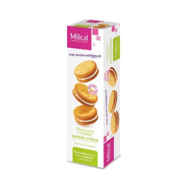 Milical Biscuits Fourrés Citron - Boîte de 12