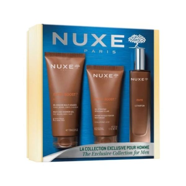 Nuxe Coffret Noël Nuxe Men [BOOST]³ La Collection Exclusive pour Homme 3 soins - Coffret rituel homme hydratant, gel douche et parfum