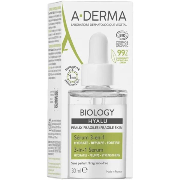 A-Derma Biology Hyalu Sérum 3en1 Bio 30ml – Hydrate et repulpe