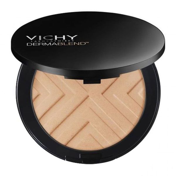 Vichy Dermablend Covermatte Fond de Teint Poudre Compacte SPF25 Teinte Sand 35 - 9,5 g - Peaux Normales à Grasses