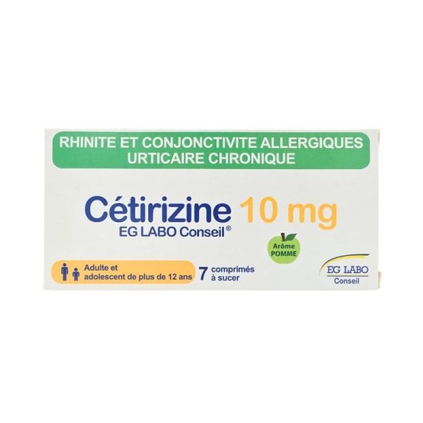 EG LABO Cétirizine 10 mg 7 comprimés à sucer