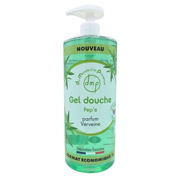 Du Monde à la Provence Gel Douche Pep's Parfum Verveine 1L - Nettoyage doux et fraîcheur vivifiante pour toute la famille