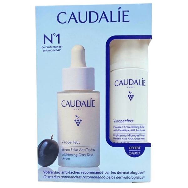 Caudalie Vinoperfect Duo Éclat Anti-Taches – Sérum 30 ml + Mousse 50 ml