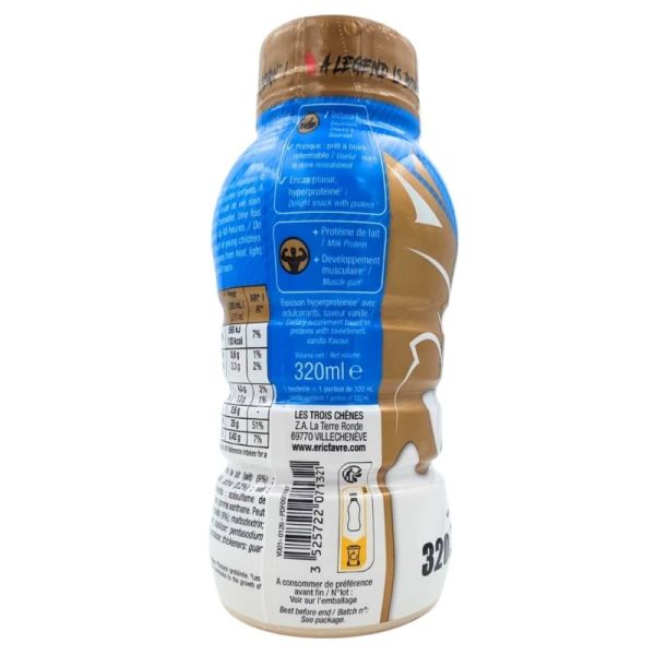 Eric Favre Shake Protein Saveur Vanille 320 ml - Boisson hyperprotéinée pour le développement musculaire