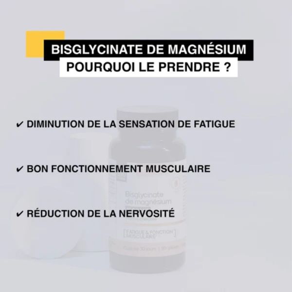 Nat&Form Bisglycinate de Magnésium - Fatigue et Fonction Musculaire - 90 Gélules