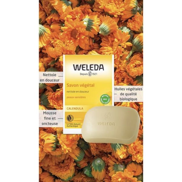 Weleda Savon Végétal au Calendula 100g – Apaisement et hygiène