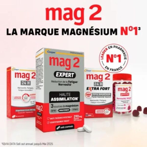Cooper Mag2 Expert 45 Comprimés - Réduction de la fatigue et de la nervosité