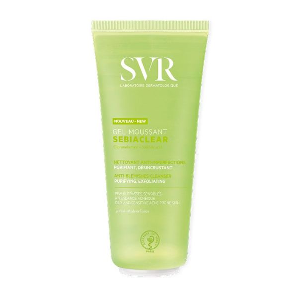 SVR Sebiaclear Gel Moussant Anti-Imperfections - 200 ml - Peaux Grasses à Tendance Acnéique