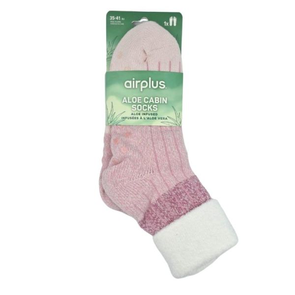 AirPlus Aloe Cabin Chaussettes Hydratantes Femme Cocooning Rose - Pointure 35-41
