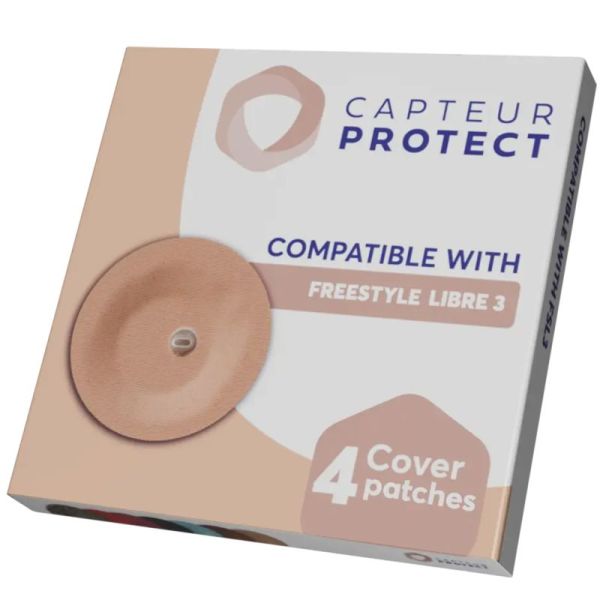 Capteur Protect Cover Beige Capteur Freestyle Libre 3 Lot de 4 Patchs – Maintien et protection