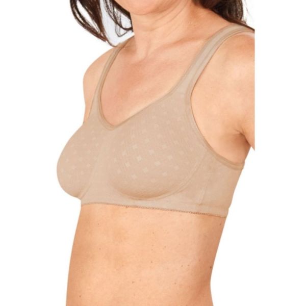 Amoena Tiana sans armatures 105 B - Sable - Soutien-gorge post-opératoire doux avec poches pour prothèses