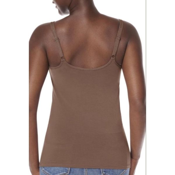 Amoena Valletta Top moka Taille 48 - Débardeur post-opératoire ultra-doux avec brassière intégrée