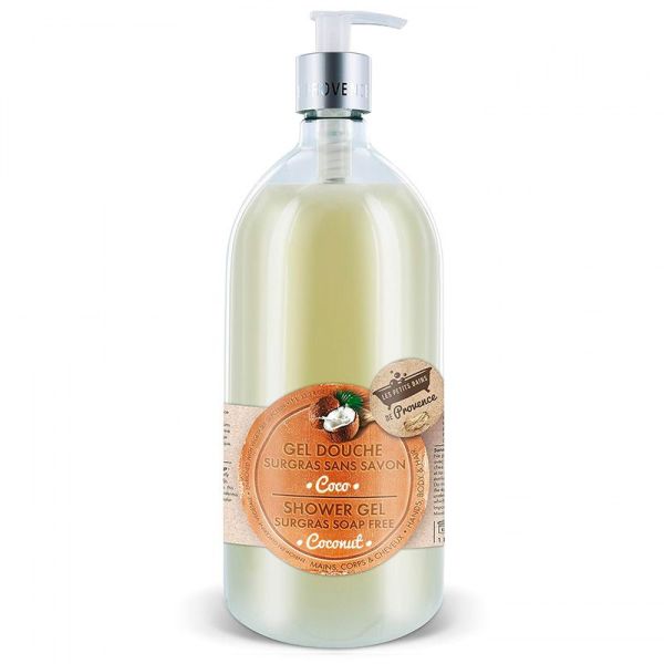 Les Petits Bains de Provence Gel Douche Surgras Sans Savon - Coco 1 Litre