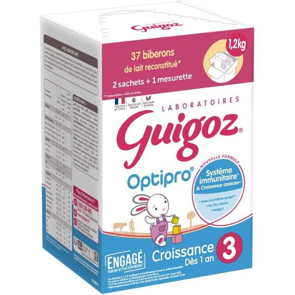 Guigoz Optipro Lait de Croissance 3ᵉ Âge Dès 1 An - 1.2 kg