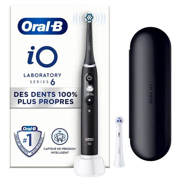Oral-B iO6 Brosse à Dents Électrique Connectée Rechargeable - 1 unité - Bleu Nuit - Technologie de pointe