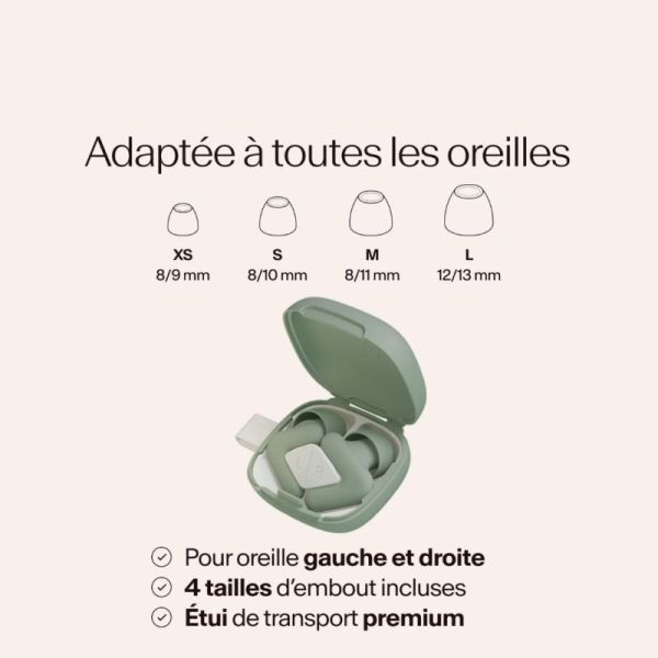 Alpine Silence Green Paire de bouchons d'oreille - Calme ultime pour la concentration, le sommeil et les voyages