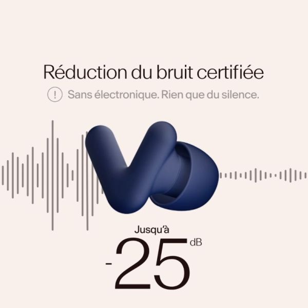 Alpine Silence Midnight Blue Paire de bouchons d'oreille - Calme ultime pour la concentration, le sommeil et les voyages