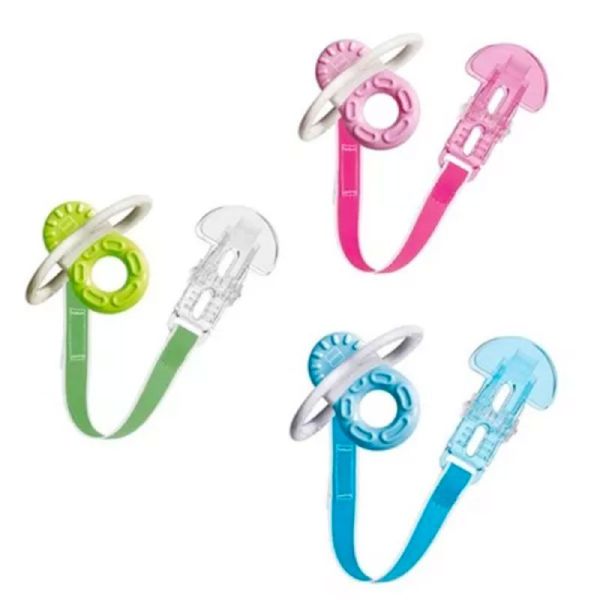 Mam Mini Anneau de Dentition avec Attache - Dès 2 Mois - Coloris Aléatoire
